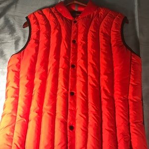 Red puffer vest